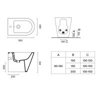 Биде напольное Catalano ZERO 55x35 см без крепежа схема 6 Биде напольное Catalano ZERO 55x35 см без крепежа схема 6