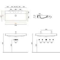 Раковина Catalano GREEN 421001001 100x47 см  покрытие Cataglaze+ цвет белый глянцевый схема 4