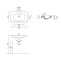 Раковина подвесная Catalano Italy 720810001 80x50 см покрытие Cataglaze+ цвет белый глянцевый схема 3