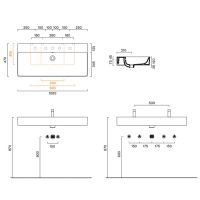 Раковина подвесная Catalano PREMIUM 221001001 100x47 см покрытие Cataglaze+ схема 7