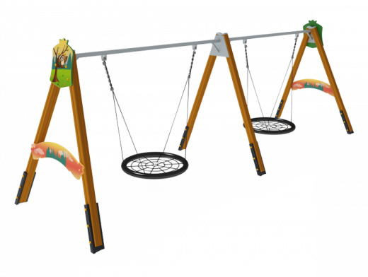 Качели деревянные Гнездо 3760х1250х2380