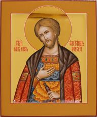 Александр Невский 17х21см рукописная икона (ковчег, нимб-сусальное золото)