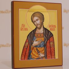 Александр Невский 17х21см рукописная икона (ковчег, нимб-сусальное золото)
