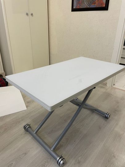 Стол-трансформер В 2219 S-8R белое стекло