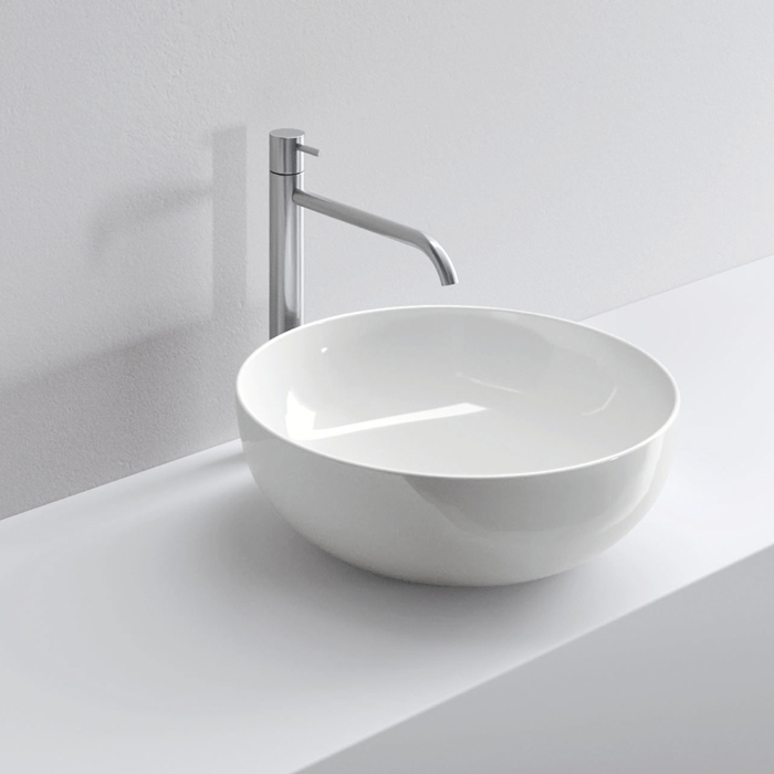 Изображение Раковина накладная VITAGE Milldue edition DEN C45 из керамики 45х15 см, цвет белый глянцевый