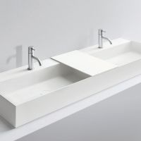 Раковина накладная двойная NOORTH Milldue edition MAN 144 144,5х47,2х12 смиз CRISTALPLANT  с 1 отв для смесителя, цвет белый матовый схема 1