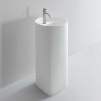 Раковина напольная NOORTH Milldue edition AZUMA 88 44х44x88 см из CRISTALPLANT слив в пол, 1 отв для смесителя, цвет белый матовый схема 1