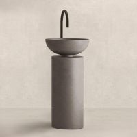 Раковина напольная NOORTH Milldue edition SABA 45 45х45x90 см слив в пол, цвет цемент схема 1