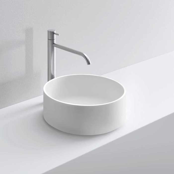 Изображение Раковина накладная NOORTH Milldue edition BASIC C37 37х37х13 см круглая из CERAMILUX цвет белый матовый