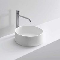 Раковина накладная NOORTH Milldue edition BASIC C37 37х37х13 см круглая из CERAMILUX цвет белый матовый схема 1