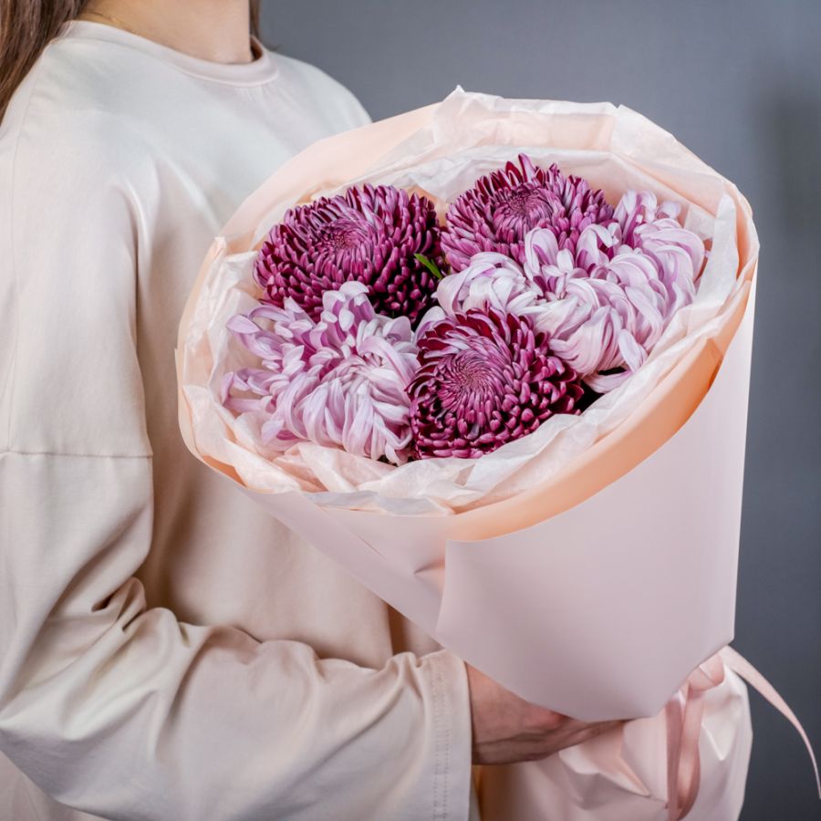 Букет из премиальных одноголовых хризантем