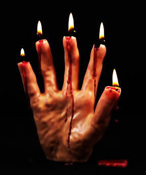 Свеча Рука истекающая кровью (16 см)