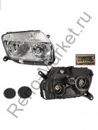 Фара правая под корректор хром Renault Duster 10-