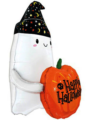 Шар-фигура "Привидение с тыквой" (69 см)