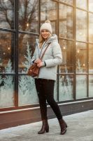 Теплая куртка с капюшоном арт.3052 [бирюзовый]