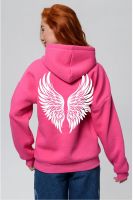 8578 толстовка женская оверсайз [розовый +ангел]