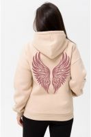 8578 толстовка женская оверсайз [бежевый+ангел]