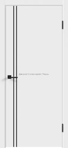 Дверь эмаль Velldoris FLAT M2, молдинг черный, кромка черная