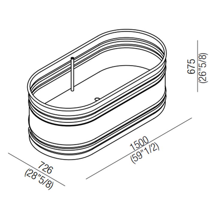 Овальная отдельностоящая ванна Agape Vieques AVAS0912ZZ 150x72,6 см ФОТО