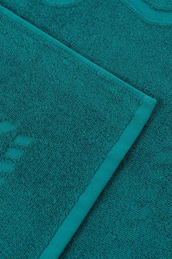 Комплект полотенец для ног махровое Софатекс 50 * 70 коврик ножки 2шт [зеленый]