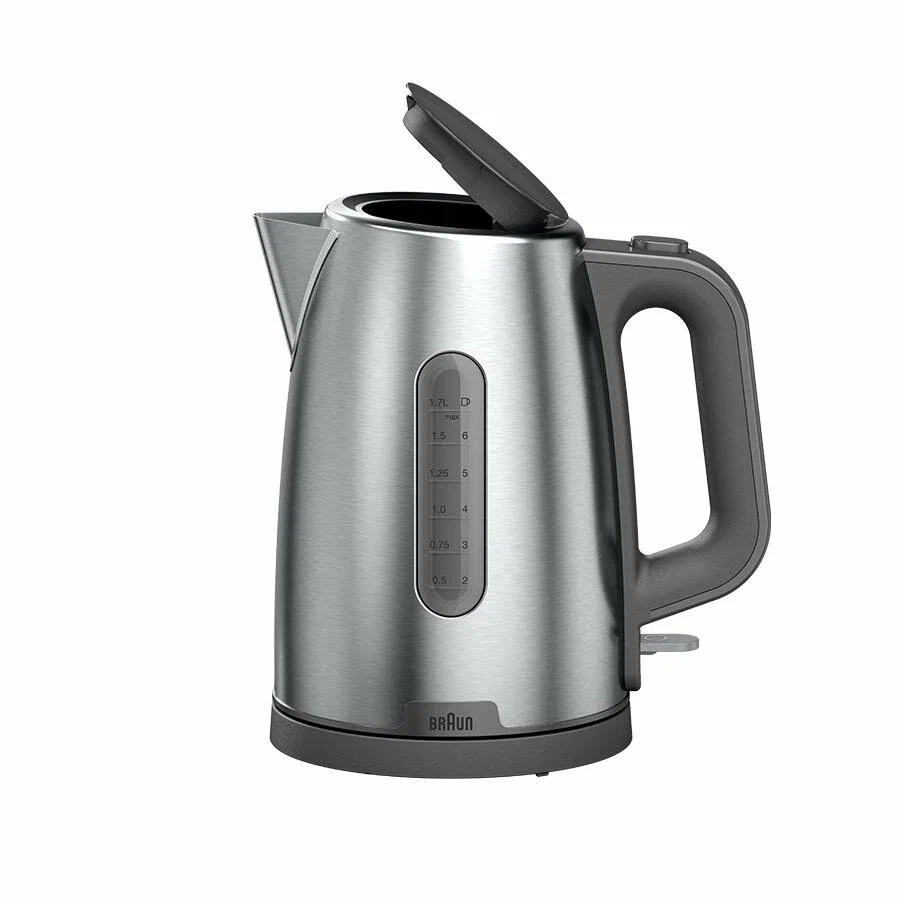 Чайник Braun WK1500GY PurShine 1.7л. 2200Вт серый/нержавеющая сталь (металл/пластик)