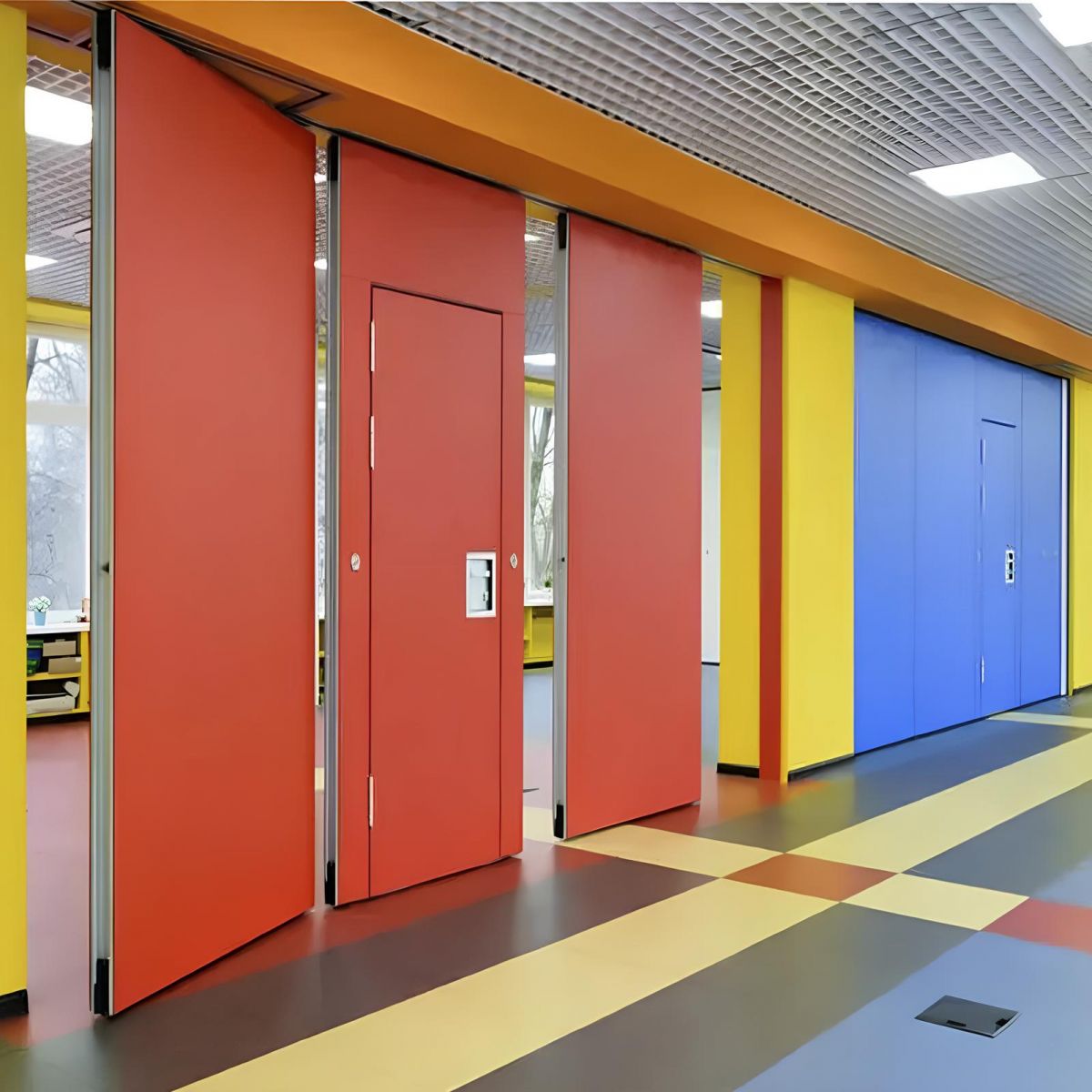 Раздвижные перегородки с шумоизоляцией SmartWall H5F-S (School)