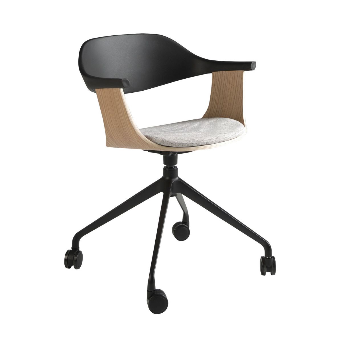 Офисный вращающийся стул 4130/DC-S200D из светло-серой ткани и пластика Офисный вращающийся стул 4130/DC-S200D из светло-серой ткани и пластика