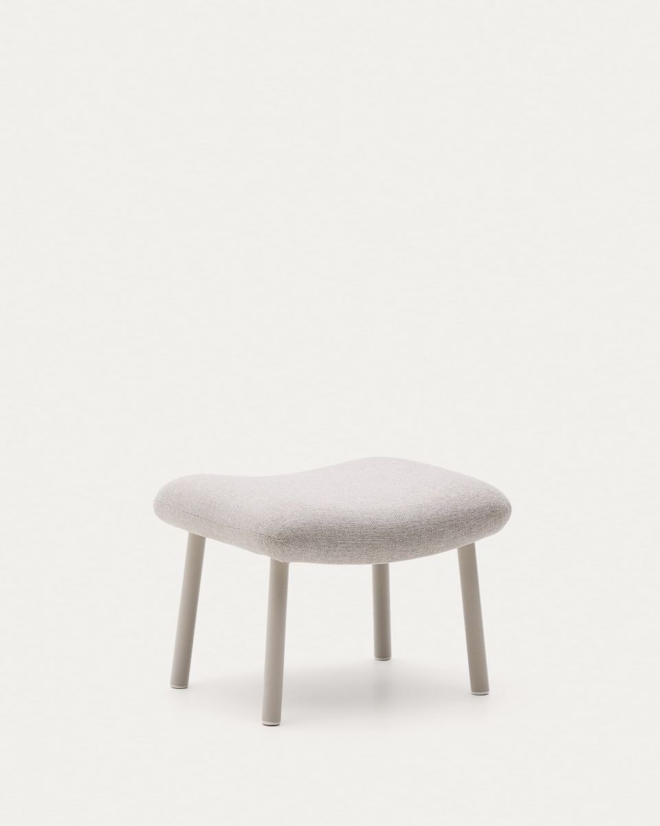 Пуф Inari бежевого цвета и стали с бежевой отделкой