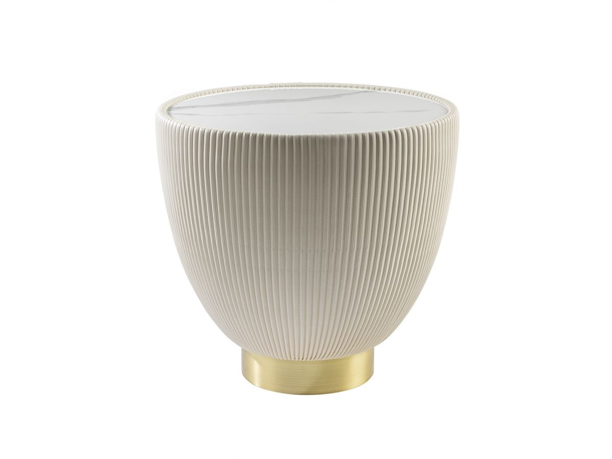 Круглый приставной столик Candy белый-латунь Круглый приставной столик Candy белый-латунь