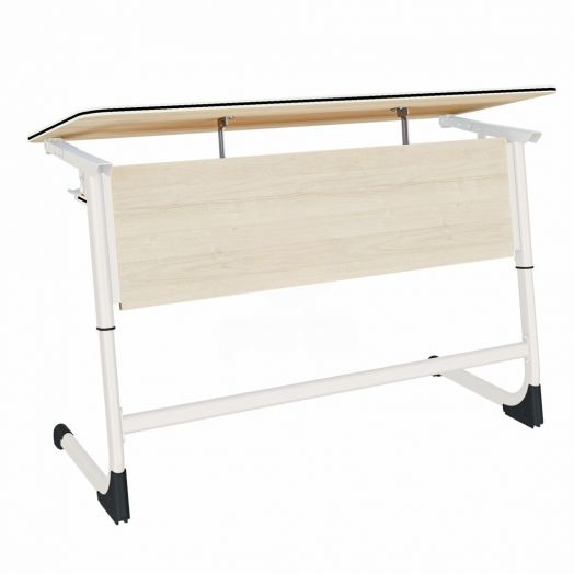 Купить Парта "Mega Smart" на плоскоовальной трубе двухместная с наклоном и полкой Парта "Mega Smart" на плоскоовальной трубе двухместная с наклоном и полкой