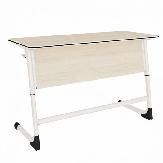 Парта "Mega Smart" на плоскоовальной трубе двухместная с полкой