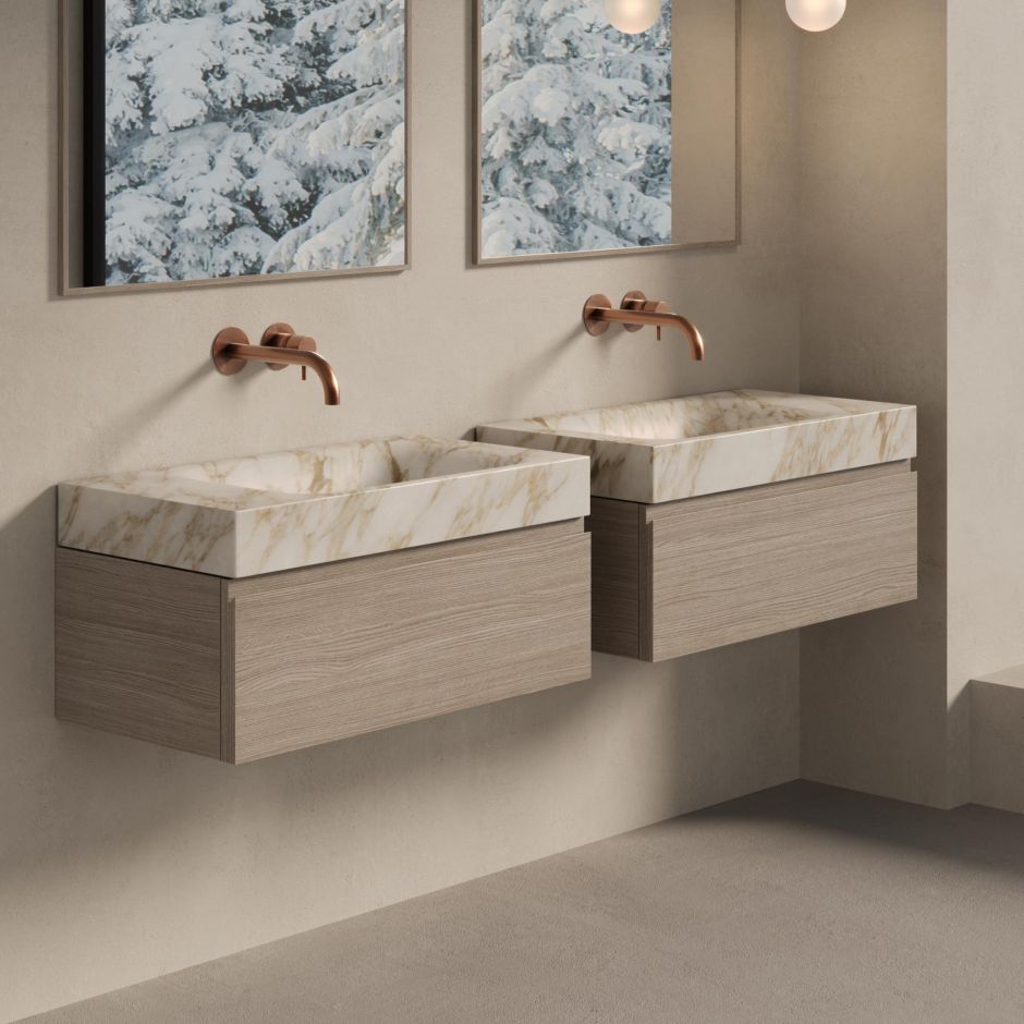 Изображение Мраморная раковина с настольной установкой Dea Design Marble Taranto DD1515 1200 120x42,8xh10 см