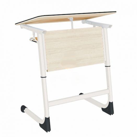 Парта "Mega Smart" на плоскоовальной трубе одноместная с наклоном и полкой