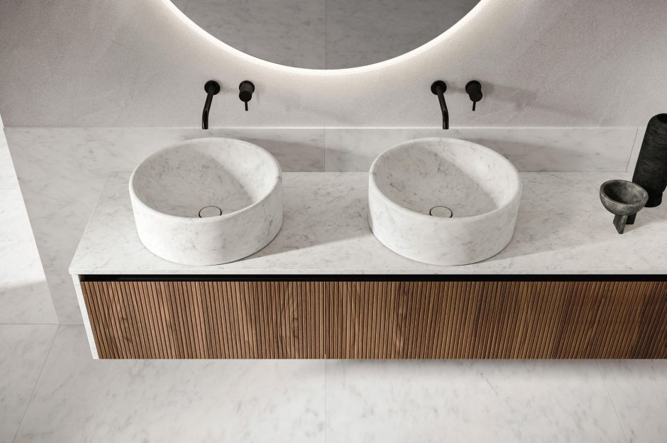 Подвесной модульный комплект Mildue Sintesi 24.01, с двумя накладными раковинами ФОТО