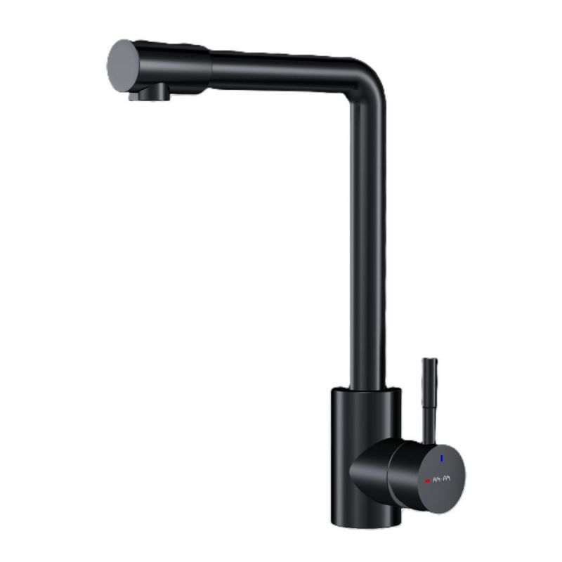 Смеситель для кухни AM.PM с L-изливом, черный X-Joy S F85B05022, черный