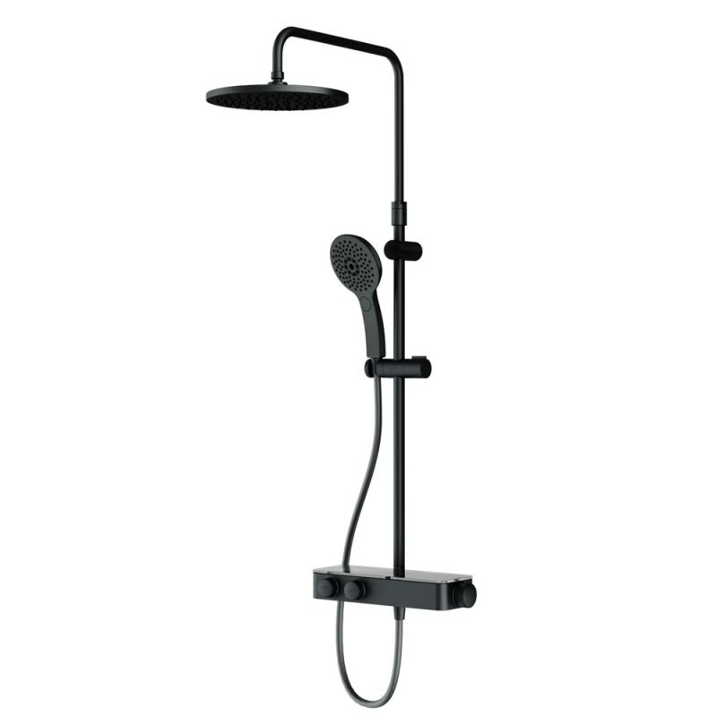 Душевая система с термостатом без излива AM.PM Inspire V2.0, черная F0750A422