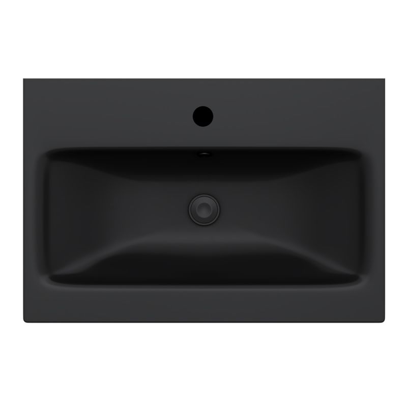 Раковина мебельная, встраиваемая, 60 см AM.PM Gem M90WCC0602BM, черный