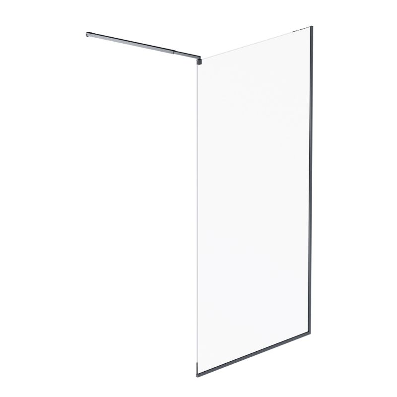 Душевая перегородка AM.PM Func 110x200, стекло прозрачное 6 мм, профиль черный W84WI-110-F1-BTE