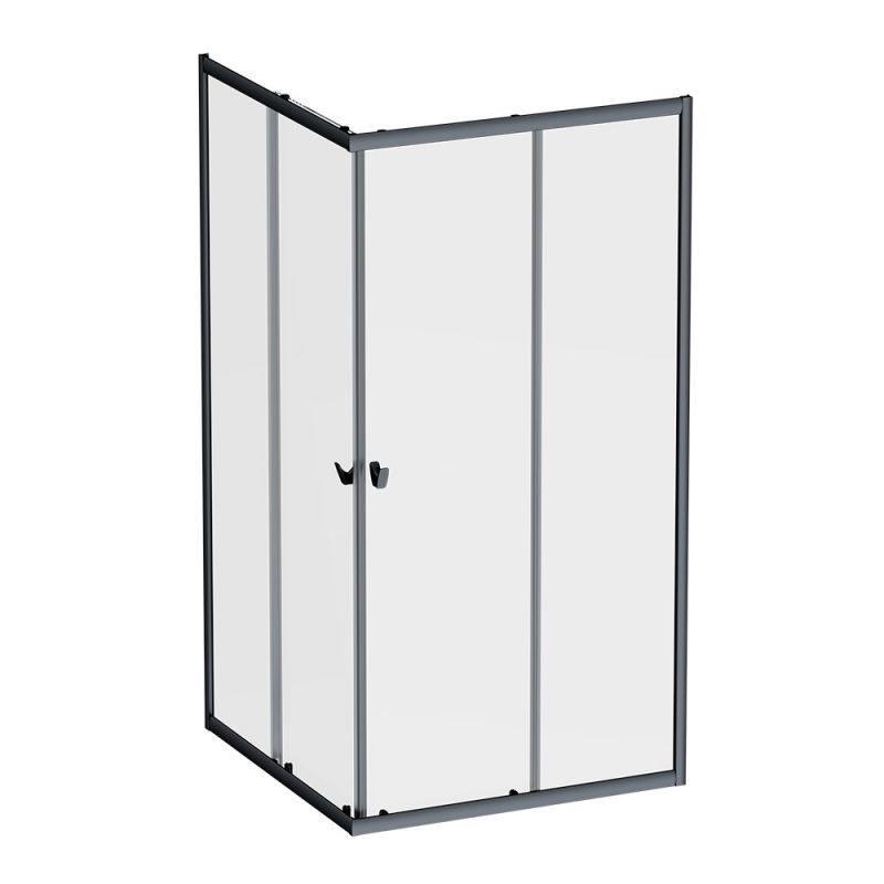 Душевое ограждение 120x90 см, без поддона AM.PM Sunny черный матовый W87G-403-12090-BT
