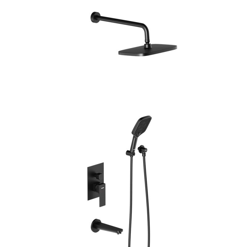 Встраиваемая душевая система со смесителем и изливом Damixa Gala 953510300, черный