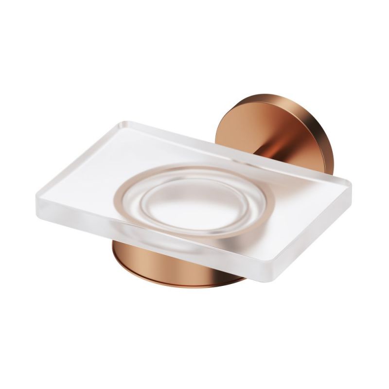 Стеклянная мыльница с настенным держателем, розовое золото AM.PM X-Joy A85A34244