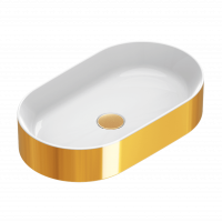 Раковина настольная Catalano Gold&Silver Zero Oro-Bianco 0122600042 60х35 см без отв. под смеситель покрытие Cataglaze+ схема 1