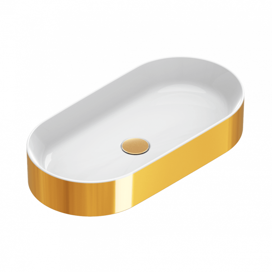 Изображение Раковина настольная Catalano Gold&Silver Zero Oro-Bianco 0122700042 70x35 см