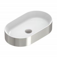 Раковина настольная Catalano Gold&Silver Zero Argento-Bianco 0122600041 60х35 см без отв. под смеситель покрытие Cataglaze+ схема 1