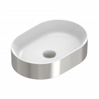 Раковина настольная Catalano Gold&Silver Zero Argento-Bianco 0122500041 без перелива 50x35 h12 без отв. под смеситель покрытие Cataglaze+ схема 1