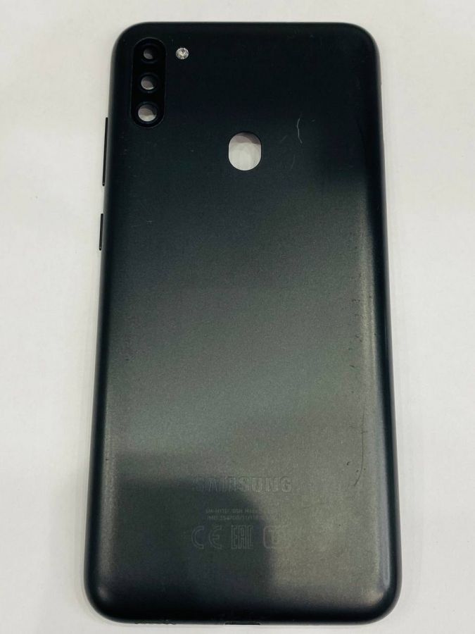 Samsung Galaxy m11 (SM-M155F) Задняя Крышка оригинал (снятая) черная (потёртостями)