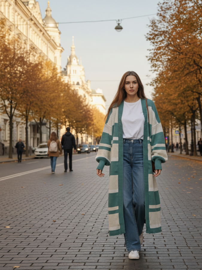 Кардиган в полоску