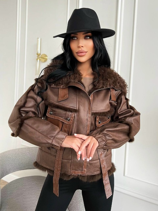 Комбинированная дубленка