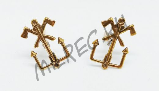 Петличные эмблемы образца 1936 года понтонных частей РККА, 2 шт. в комплекте (реплика)