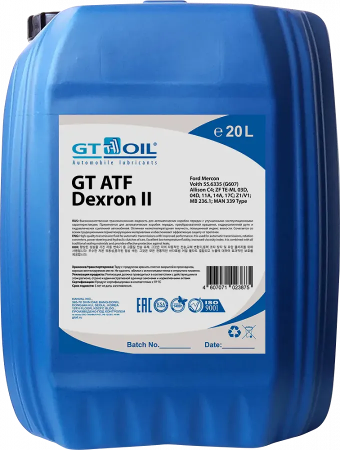 GT Oil ATF Dexron II, 20л